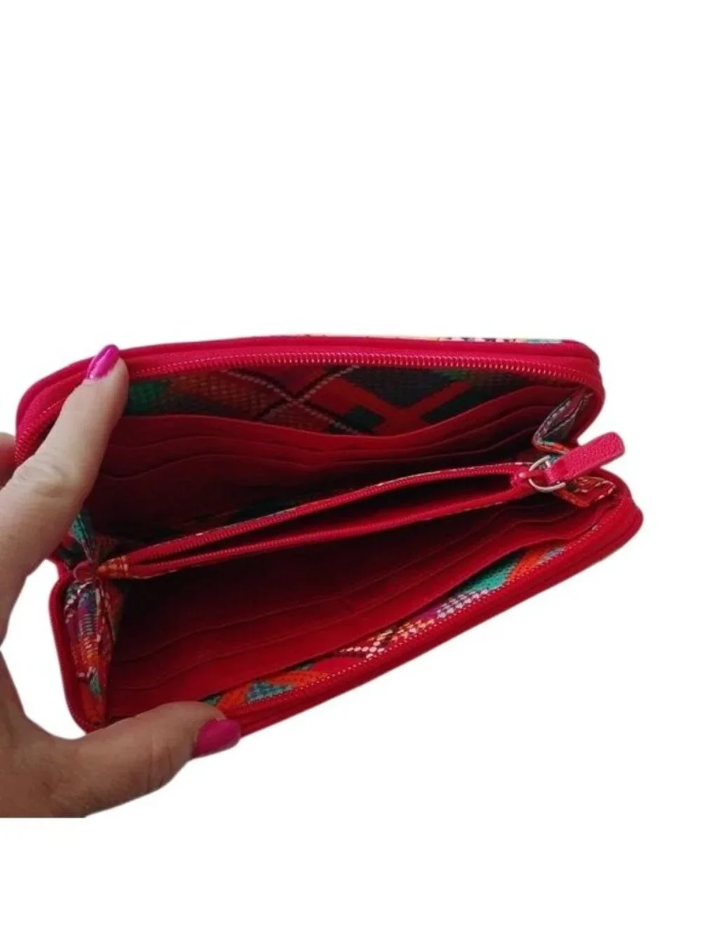 Vera Bradley Women's Cotton Georgia Wallet With RFID Protection, Rumba, One Size